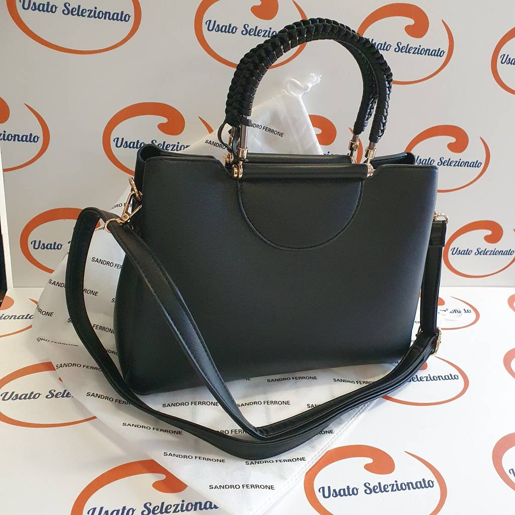 Borsa Sandro Ferrone 3 Scomparti Nera