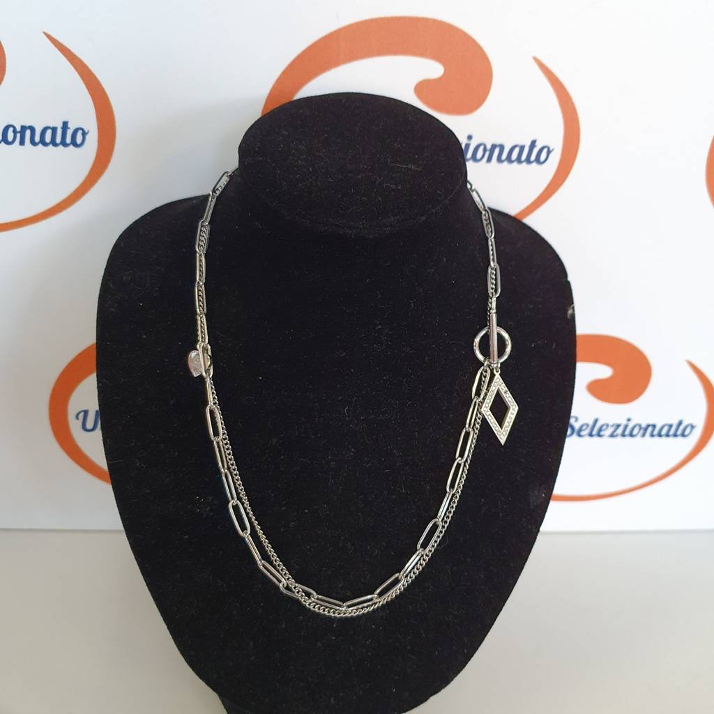 Collana Luca Barra Catene Pendente Strass