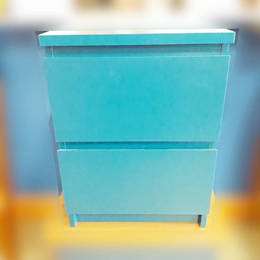 Comodino Blu A 2 Cassetti