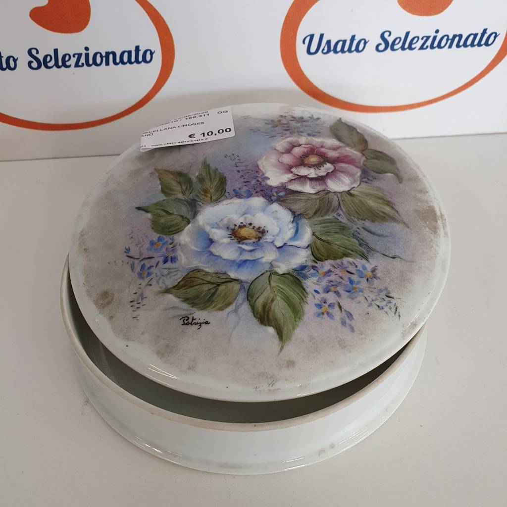 Scatola Porcellana Limoges Dipinta A Mano