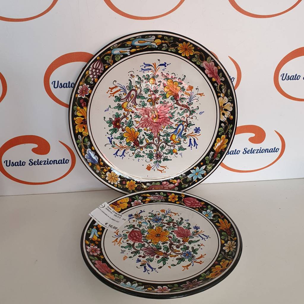 Coppia Piatti Ceramica Gubbio D27 Cm