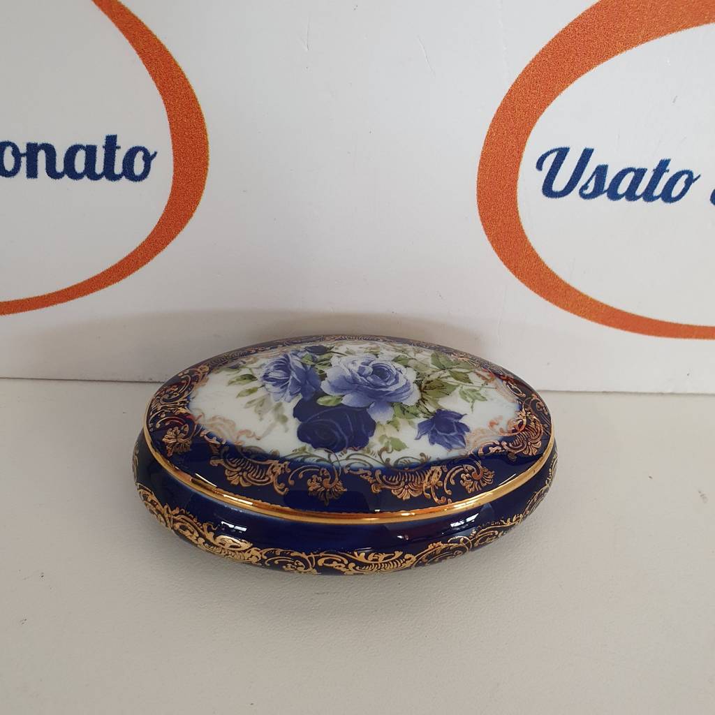 Scatoletta Limoges Porcellana Blu