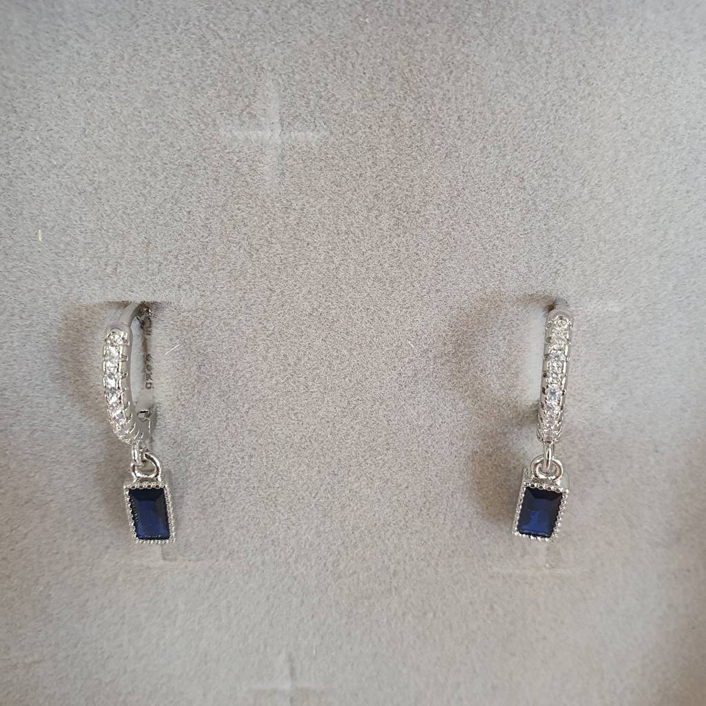 Orecchini Da Bambina Arhento Pietra Blu 