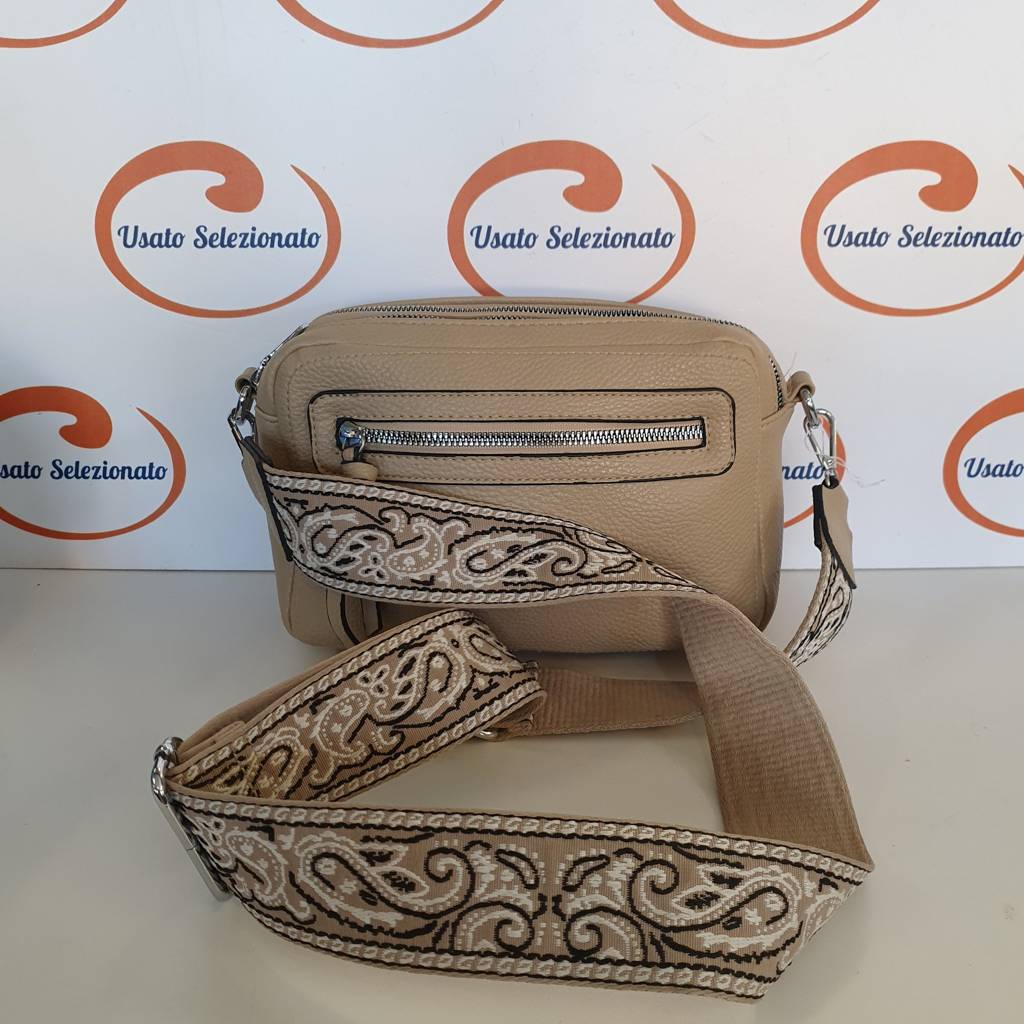 Tracolla Ecopelle Beige 23x16x10 Cm 