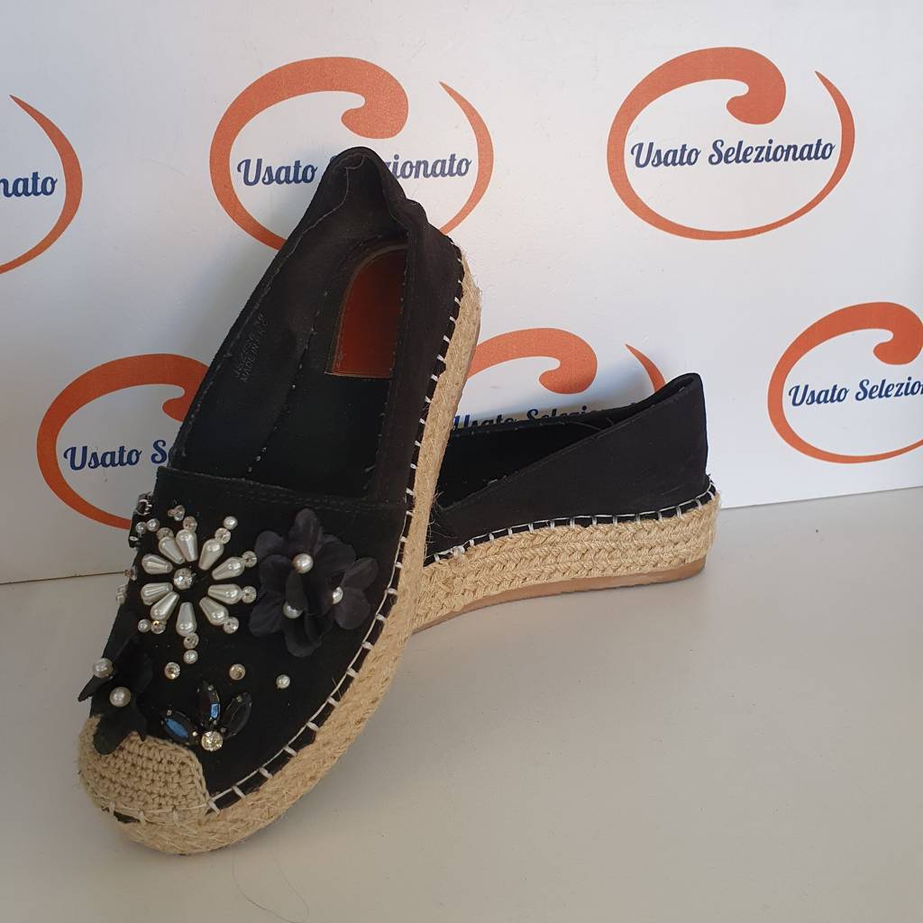 Espadrillas Nero Perline D/38