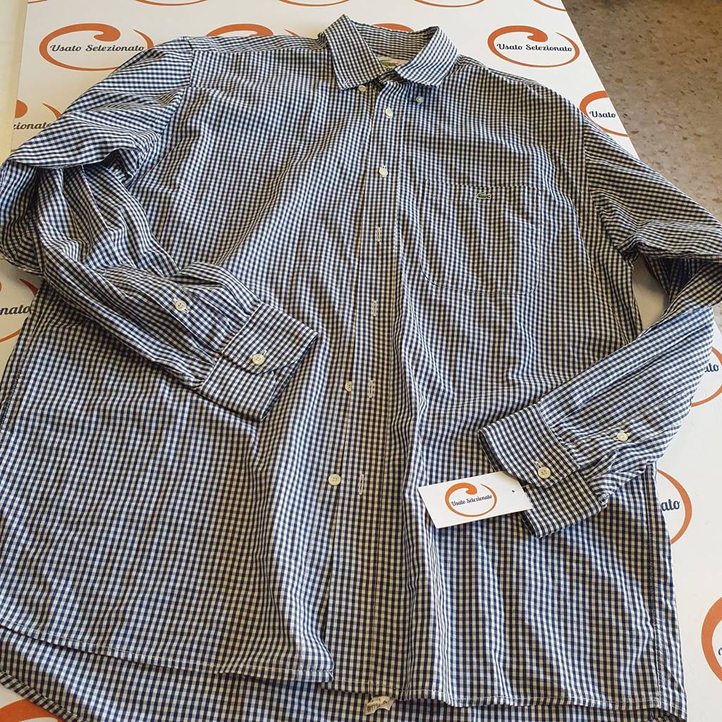 Camicia Lacoste Quadretti Bianco/Blu U/XL