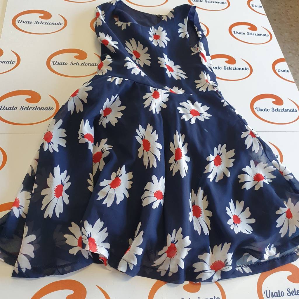 Abito Blu Fiorellini Bianchi 7-8 A