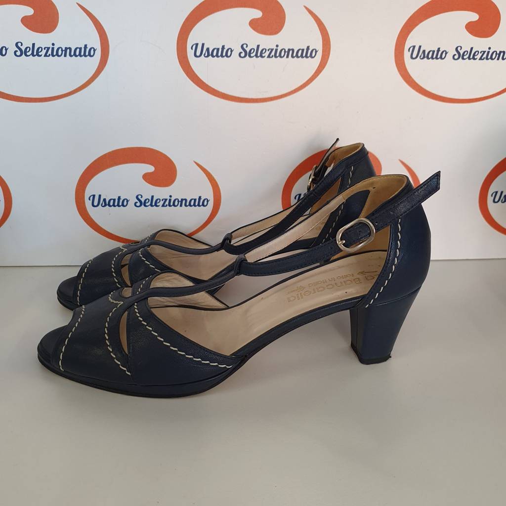 Sandali La Bancarella Pelle Blu D/39