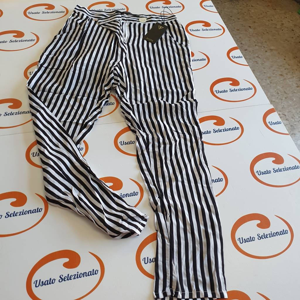 Pantalone Guess Righe Bianco/Nero 10 A