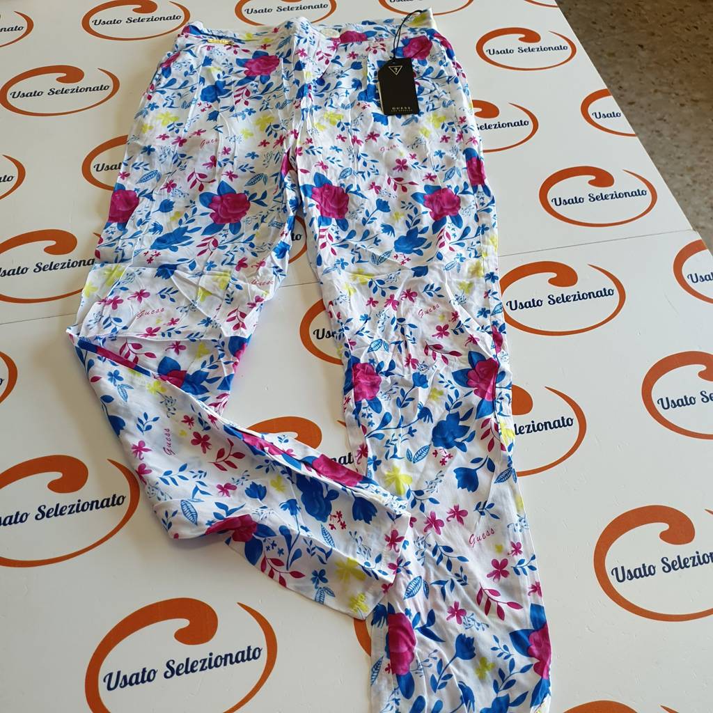 Pantalone Guess Bianco Fiorellini 10 A