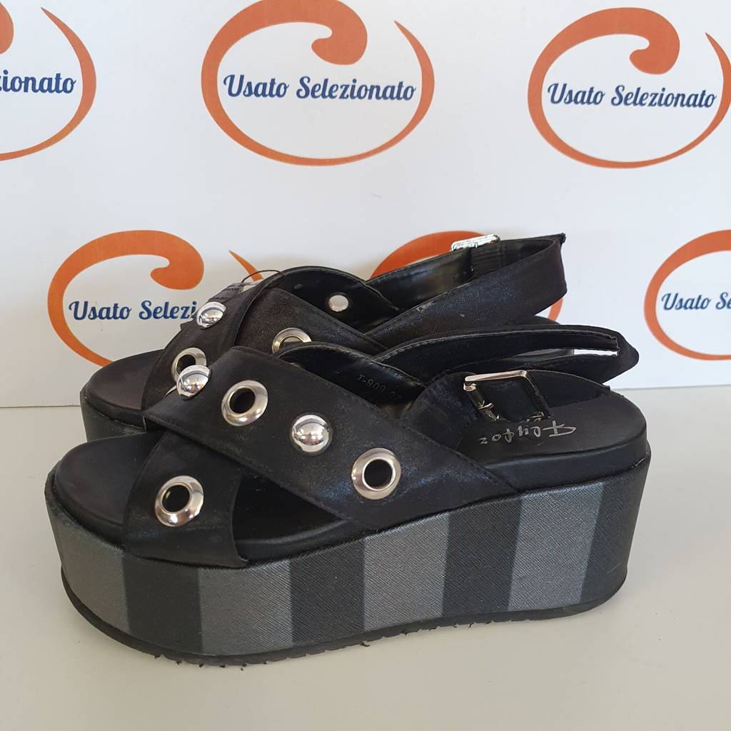 Sandali Nero Zeppa D/37