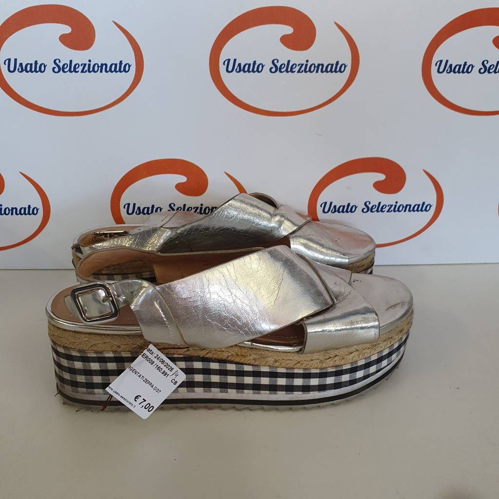 Sandali Zara Argentati Zeppa D/37