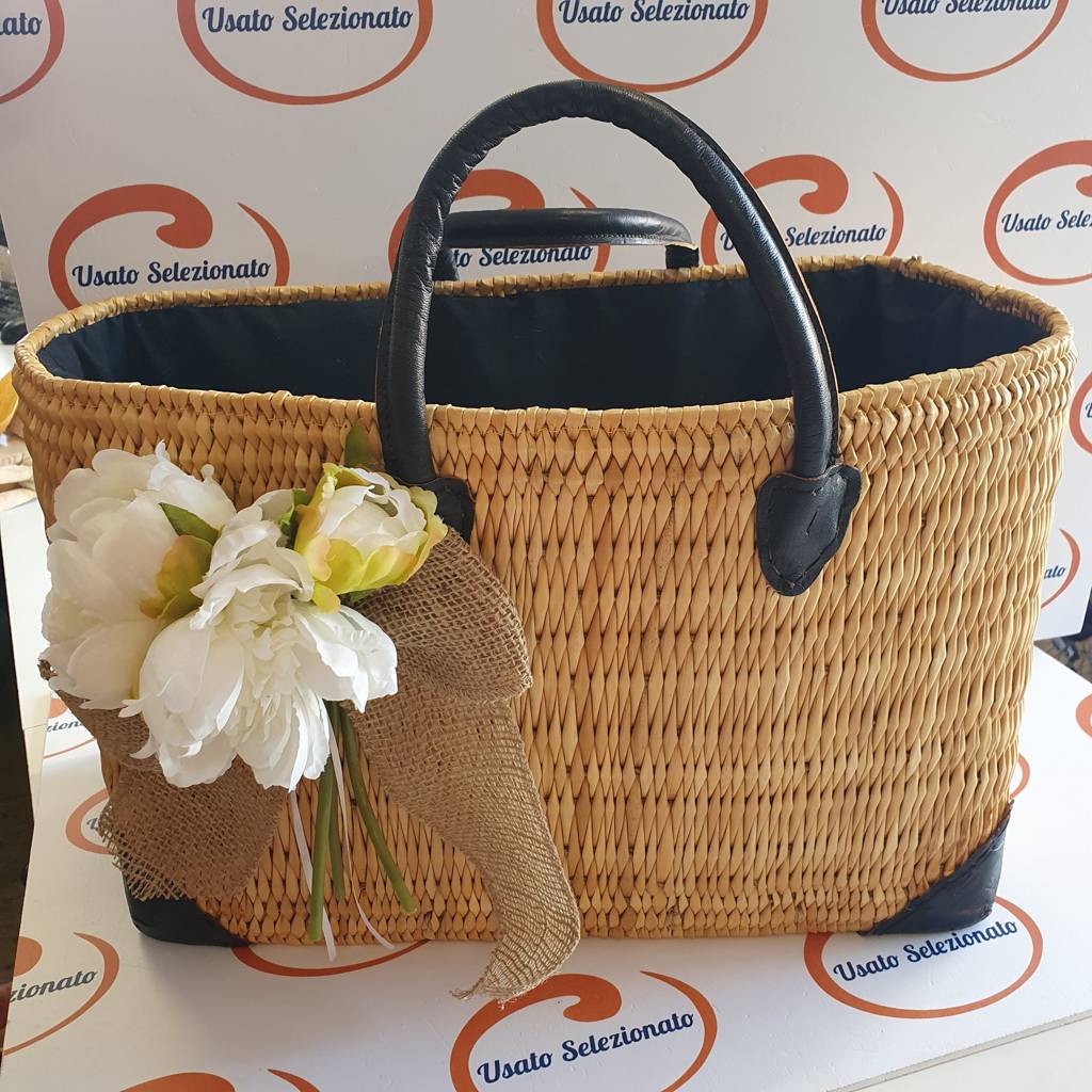 Borsa Da Mare In Paglia Rigida