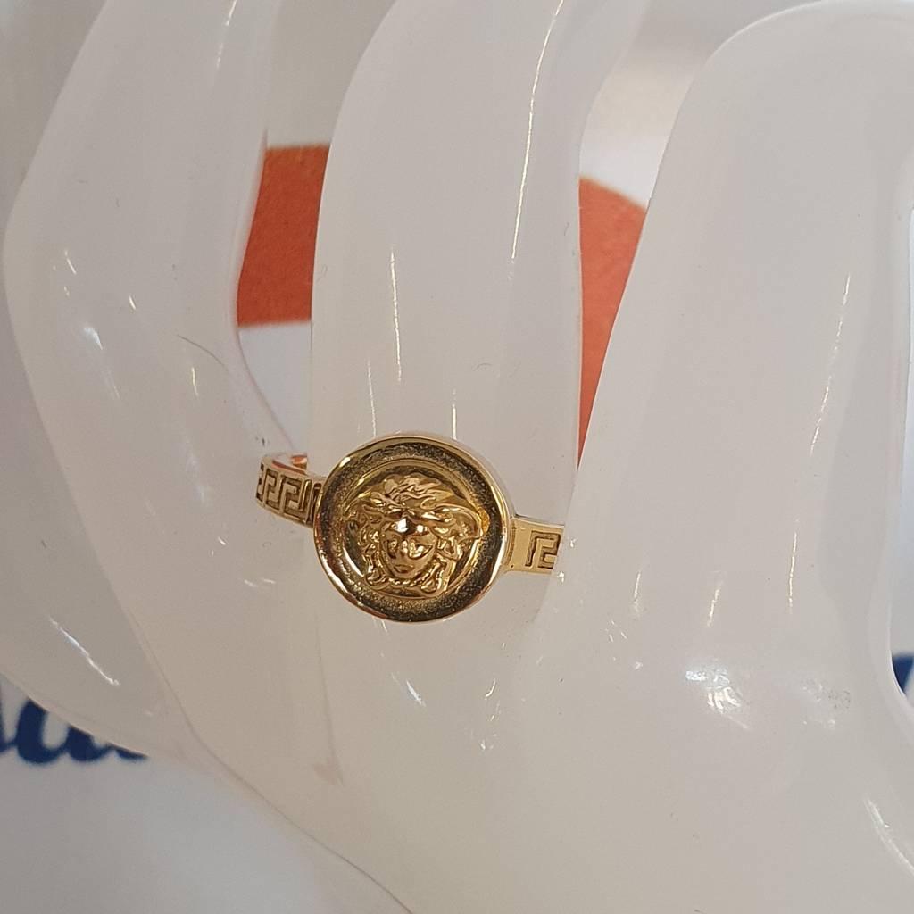 Anello Versace Acciaio Bagnato Oro Tg 12