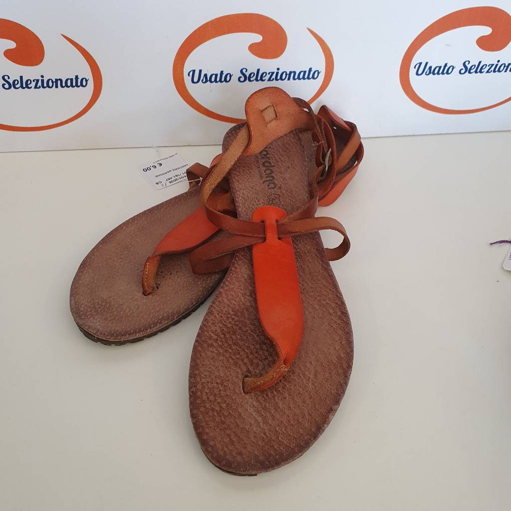 Sandali Pelle Arancione Merrone D/38
