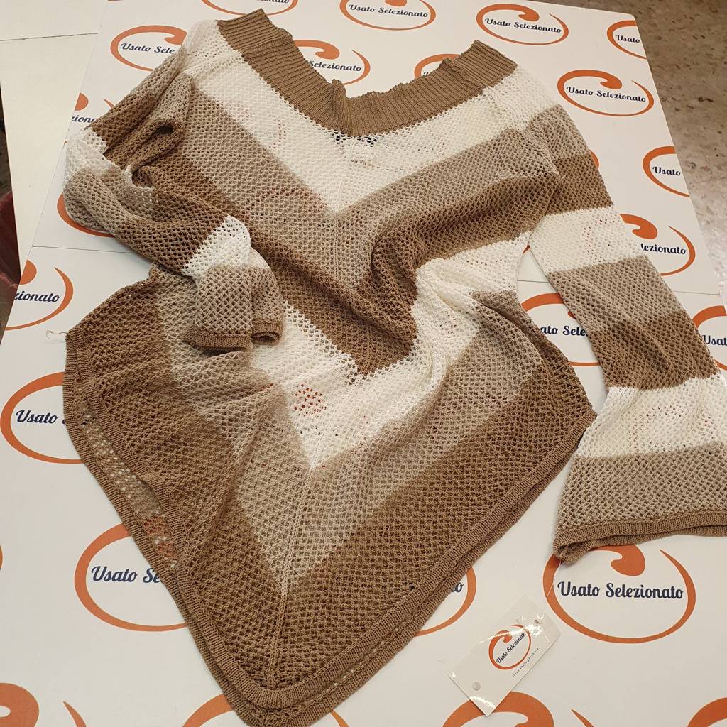 Copricostume Talco Righe Beige/Bianco D/M