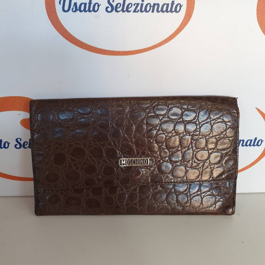Portafoglio Moschino Vintage Pelle Marrone 