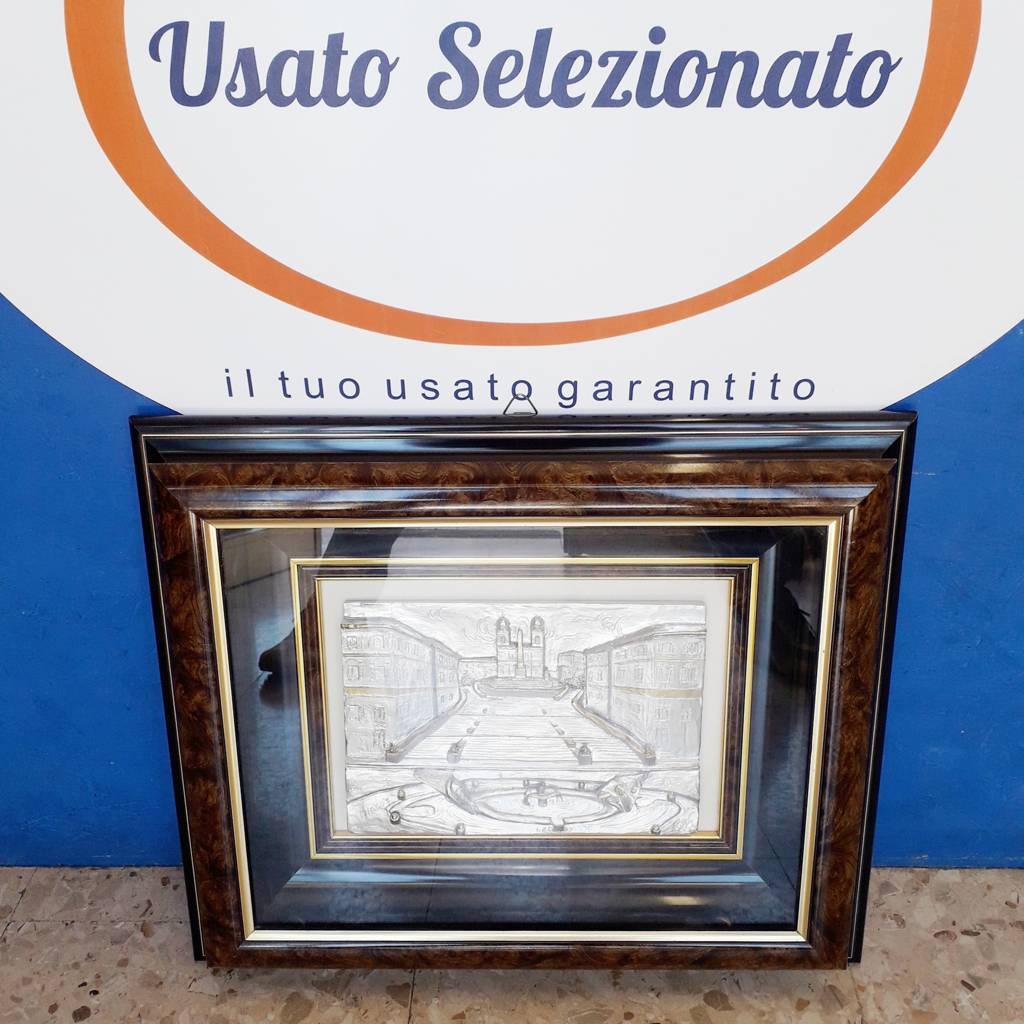 Quadro Lamina D'Argento "Piazza Di Spagna