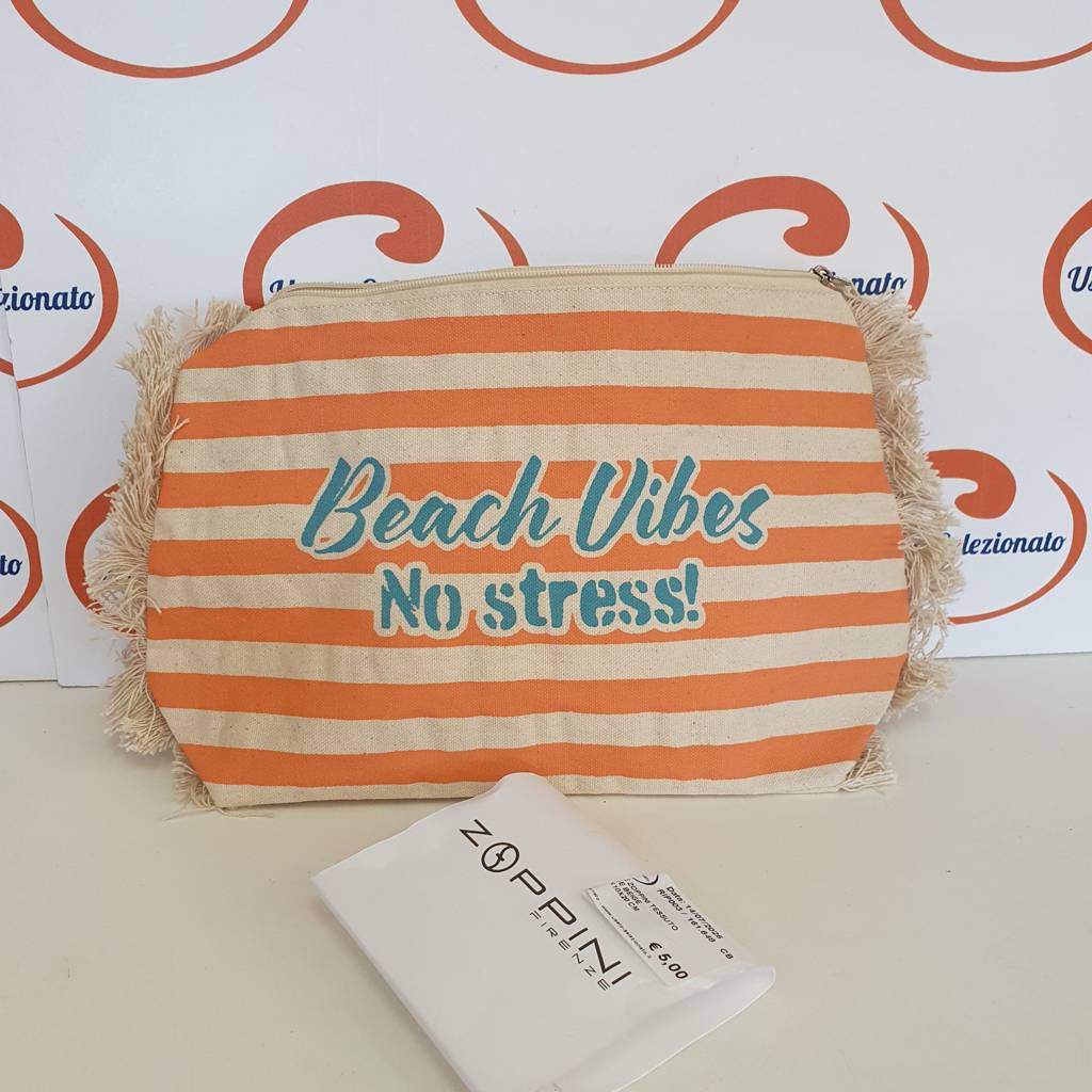 Pochette Zoppini Tessuto Arancione Beige 