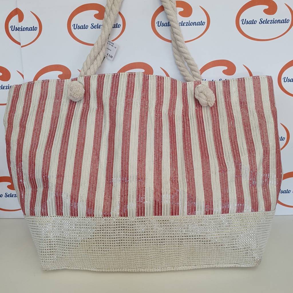 Borsa Mare Righe Rosso/Beige