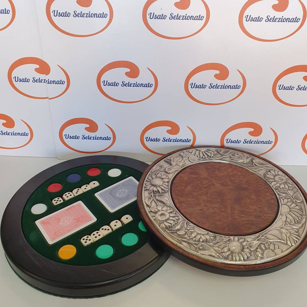 Set Da Poker Supporto Radica Di Noce