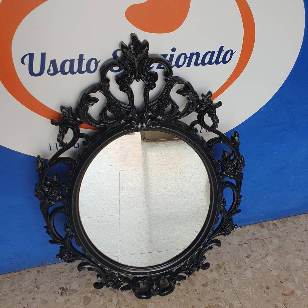 Specchio Ikea Ung Drill Cornice Plastica Nera 