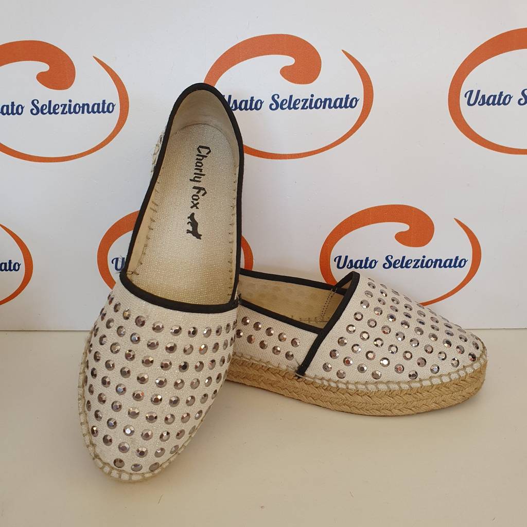 Espadrillas Charlie Fox Grigio Strass D/36
