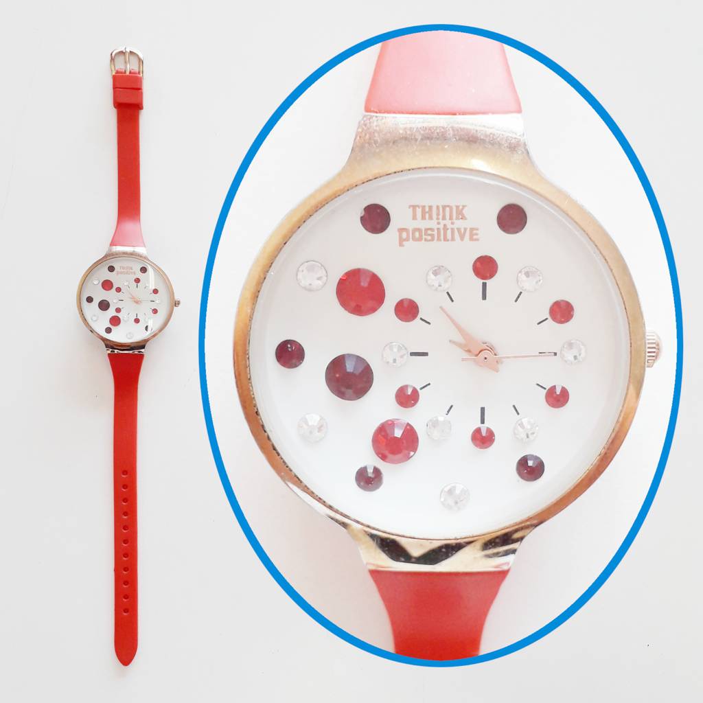 Orologio Think Positive Strass Rossi