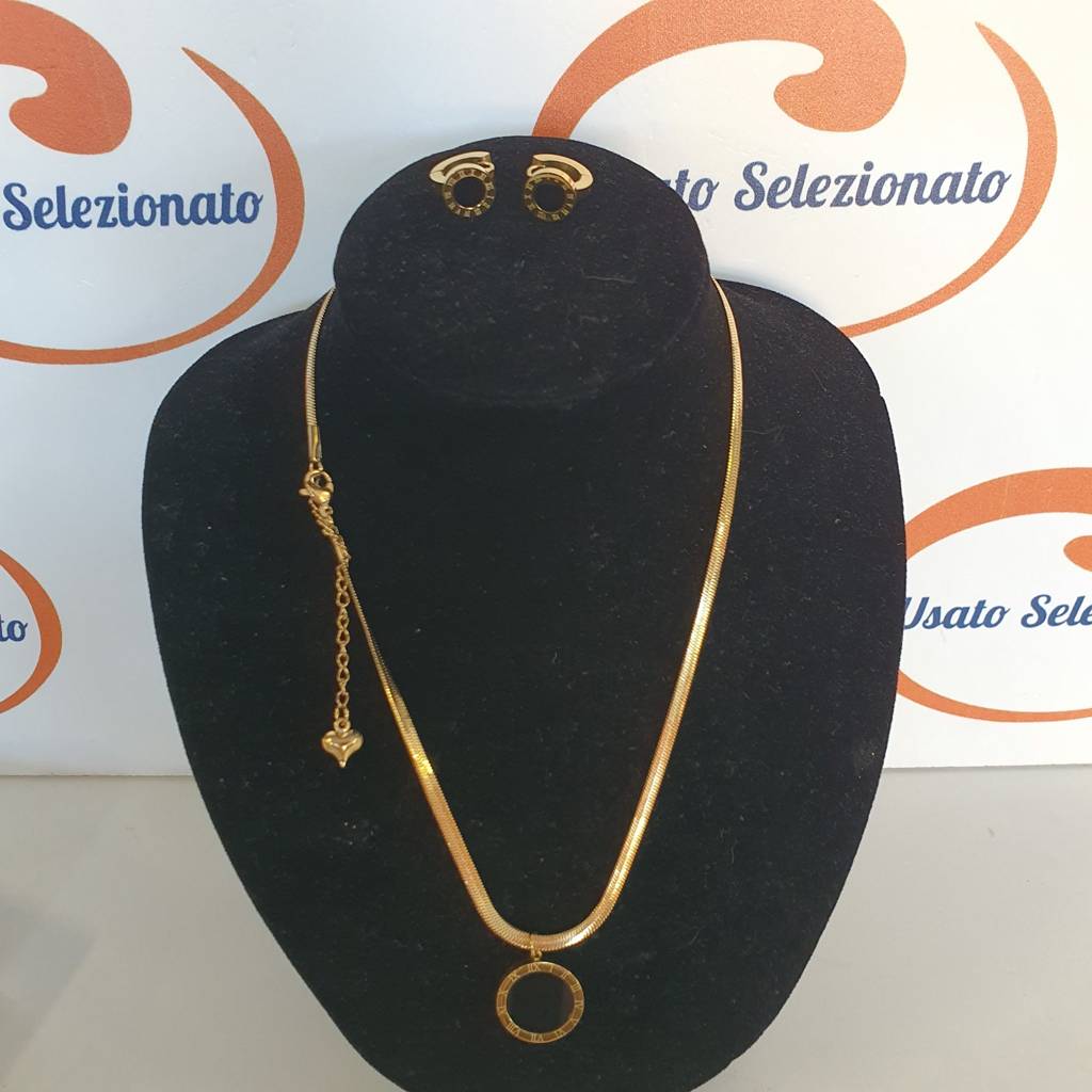 Collana Con Orecchini Acciaio Dorato