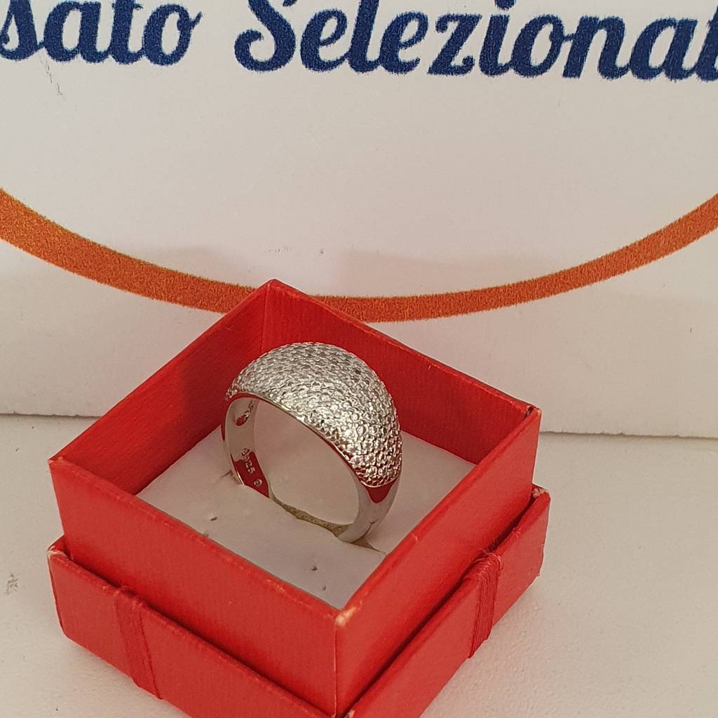 Annello Argento Con Zirconi Tg 15